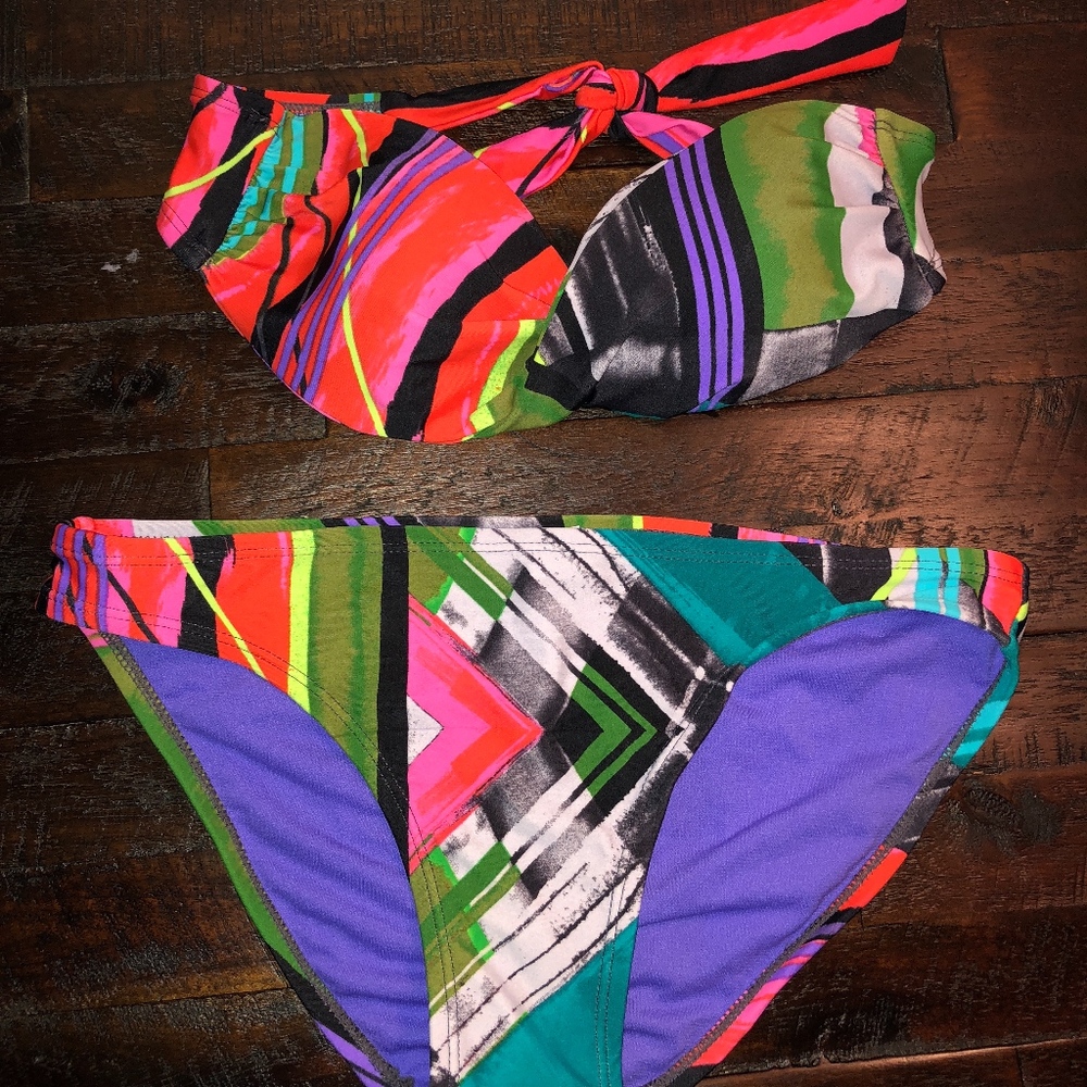I WILL LOWER SHIPPING Colorful Bandeau Bikini Set